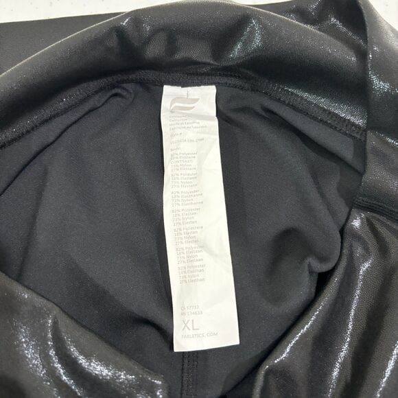 Fabletics Black Vegan Leather Leggings Pants XL Patent Pull On Capsule Wardrobe - Picture 4 of 7